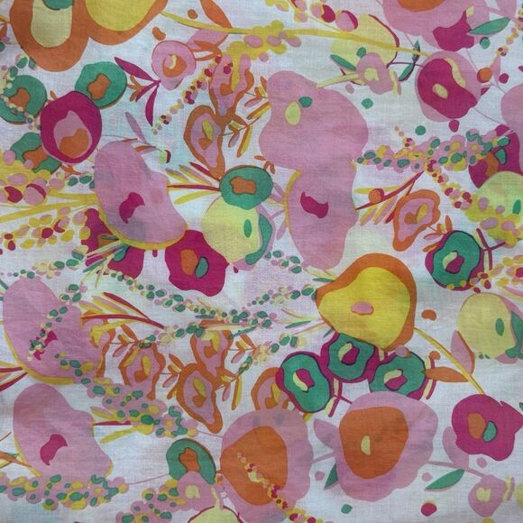 Talbots Pintuck Popover Abstract Floral Top Blouse Women XL Pink 3/4 Sleeve Boho - Picture 5 of 11